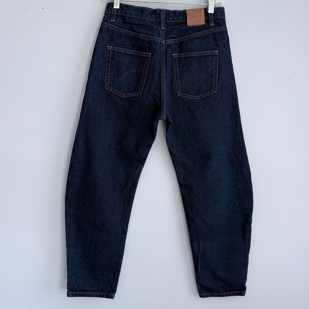 Totême Barrel Leg Jeans Raw Blue Wash 26 Organic Cotton High Rise Made in Italy - Picture 5 of 16